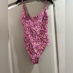 Chelsea & Violet Floral Pink One-Piece Swimsuit small